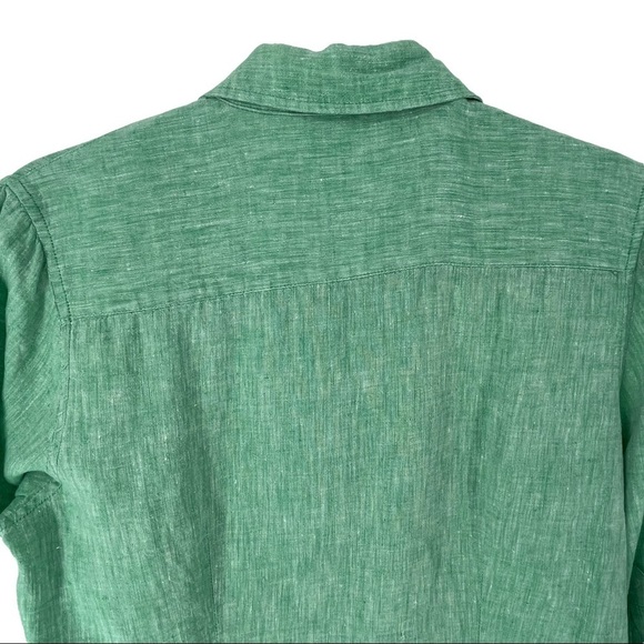 Coldwater Creek 100% Linen Button Up Green Blouse - Sz PM (10-12) - Picture 10 of 13